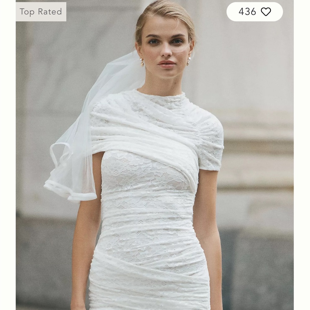 Anthropologie White Lace Mini Dress